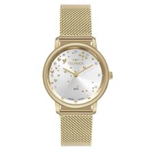 Relógio Technos Feminino Ref: 2035ndq/1k Corações Mesh Dourado