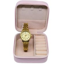 Relógio Tuguir Feminino Ref: Tg30376 Dourado Estojo Porta Jóias
