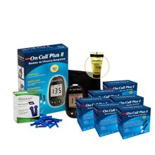 Monitor de Glicose + 300 Tiras + 100 Lancetas + 1 Glicose Líquida