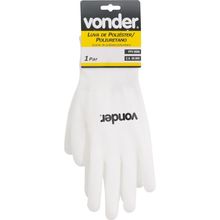 Luva poliéster helanca g branco palma pu ca30909 Vonder