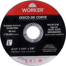 Esmerilhadeira Angular 4.1/2'' 650W 220V Com Discos Worker