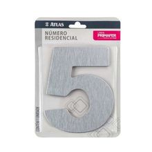 Número Residencial 5 Cromado Adesivo Alumínio ACM para Identificação de Residência