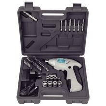 Parafusadeira 1/4 46 Peças Tramontina Uso DomésticoA Bateria Ni-Cd 4,8V Maleta Tramontina