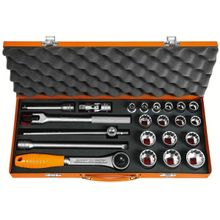 Maleta Com Soquetes Estriados E Acessórios 1/2 Polegadas - 22 Peças Tramontina Pro Tramontina