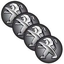 Jogo Bottom- Emblema Para Calota Compativel C-peugeot 51mm Degrade 4 Pecas Resinado