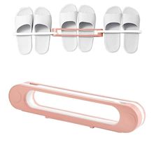 Organizador De Sapatos Parede Suporte Para 3 Pares 6 Chinelos Pantufa Armario Guarda Roupa Rosa
