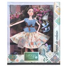 Boneca Leticia Classica - Boneca de Colecao - Azul TERRACO