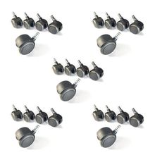 5 KIT Rodizio 5 Unidade Anti-Risco PU para Cadeira Escritório 50mm