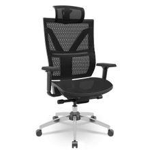 Cadeira Darix X+ Cromada Slider Braços 3D PU Plaxmetal Nacional NR-17 Assento em Tela