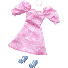 Barbie Fashion complete looks roupas - Vestido rosa e branco MATTEL