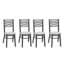 Kit 4 Cadeiras Cp33 Pintadas Pretas Treparoni Preto Com Branco