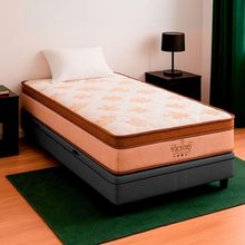 Box Baú Solteirão Cinza Colchão Four Season Molas Vstore