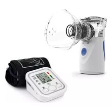 Kit Medidor De Pressão Arterial + Nebulizador Inalador Portatíl