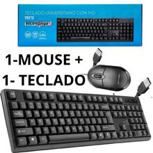 Kit Teclado e Mouse USB com Fio para Computador e Notebook - Conforto e Precisão