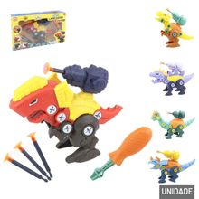 Pistola Lança Dardos Monta e Desmonta Dino  - Tudo em Caixa