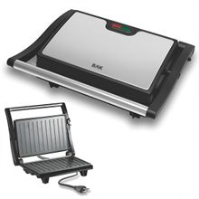 Mini Grill Elétrico de Inox Grelha Antiaderente Cozinha