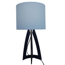 Abajur de Mesa Base Azul Marinho E Cúpula Azul Poá Bivolt