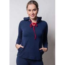 Blusa M/L Pau a Pique Básica Moletinho Azul Marinho