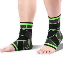 Kit Par Tornozeleira Ortopédica Ajustável com Suporte Elástico Cinta de Compressão