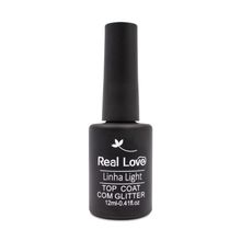 Top Coat Com Glitter Para Unhas Linha Light 12ML - Real Love
