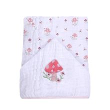 Toalhão De Banho Bebê Soft Premium C/ Capuz Cogumelo Bordado