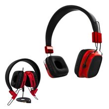 Fone de Ouvido Infantil Vermelho Dobrável Com Fio Headset