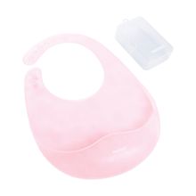 Babador de Silicone Translúcido Com Case Rosa - Pimpolho