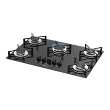 COOKTOP FISCHER A GÁS 5 BOCAS MESA DE VIDRO PRETO BIVOLT 1642-6985