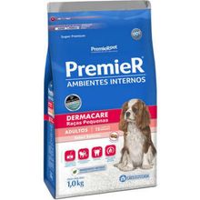 Ração para Cães Adultos de Raças Pequenas para Ambientes Internos Dermacare Sabor Salmão Premier 1Kg