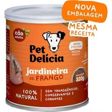 Ração Úmida para Cães Adultos Sabor Jardineira de Frango 320g Pet Delícia