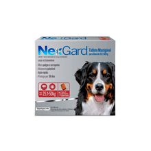 Antipulgas e Carrapatos 136 mg para Cães de 25,1 a 50 Kg 3Un tabletes mastigáveis NexGard