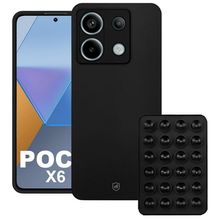Kit Capa Silicon Veloz Para Xiaomi Poco X6 + Ventosa Preta