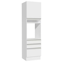 Torre Quente de Forno Glamy 1 Porta 3 Gavetas Branco Madesa
