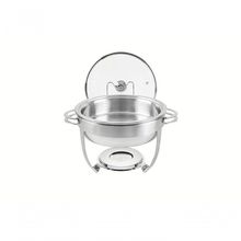 Rechaud Tramontina Redondo Em Inox Banho Maria Com Suporte Para Tampa 4,3 L