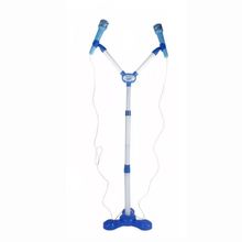 Kit Microfone Infantil Duplo Pedestal Luz Som Conecta Celula