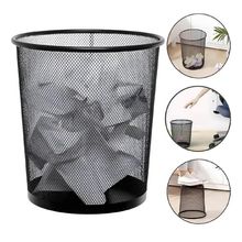 Cesto Lixeira Aramada De Metal 10l Telado Vazado Escritorio Sala Consultorio Decorativo Preto