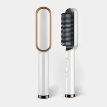 Escova Alisadora E Modeladora 5 Em 1 Bivolt Com Tecnologia De Cerâmica Ptc - Branco