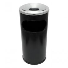 Cinzeiro Lixeira Coleta De Bituca Para Fumódromo Esmaltada Cor Preto