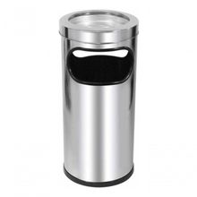 Cinzeiro Lixeira Em Aço Inox Com Aro Inox 22l