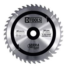 Serra Circular 12'' 40 Dentes Vídea Para Madeira - Dtools 305mm 30mm 4400 Rpm