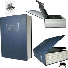 Cofre Camuflado Com Chave Livro Secreto Porta Joias Dinheiro Documentos Metal Estante Seguranca Com Discrição