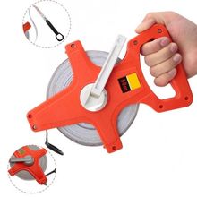 Trena 50 Metros Metrica Gigante Fibra Vidro Medicao Manivela Caixa Aberta Para Grandes Projetos