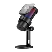 Microfone Gamer Condensador Rgb Alta Sensibilidade Preto