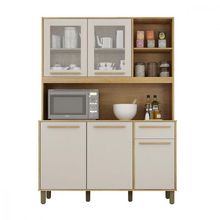 Cozinha Rubi 5 Portas 1 Gaveta Cinamomo Com Off White Valdemoveis Cinamomo Com Off White