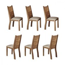 Conjunto 6 Cadeiras Napoli Imbuia Tecido Veludo Pastel Viero Imbuia / Pastel