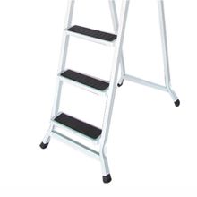 Escada Dobrável C/5 Degraus Antiderrapante Em Aço Branco