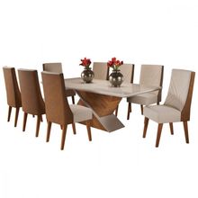 Mesa De Jantar Com 6 Cadeiras Glamour Topazio  Vier Blonde