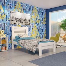 Cama Solteiro Safira Branco Brilho Tcil Móveis Branco Brilho