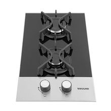 Cooktop 2 Bocas Suggar Ferro Fundido Preto Inox à Gás Bivolt