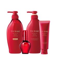 Tsubaki Premium Moist e Repair Shampoo 450ml + Condicionador 450ml + Mascara de Tratamento 160g + Oleo Capilar Camellia